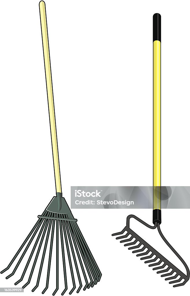 Rakes Vector of Yard Rakes Blade of Grass stock vector