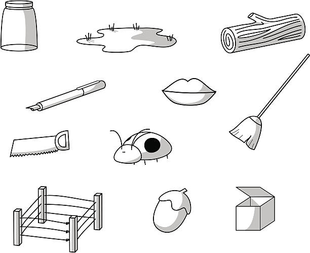 CVC animals and objects Consonant-vowel-consonant words used for primary education reading materials. Shading is removable. cvc stock illustrations