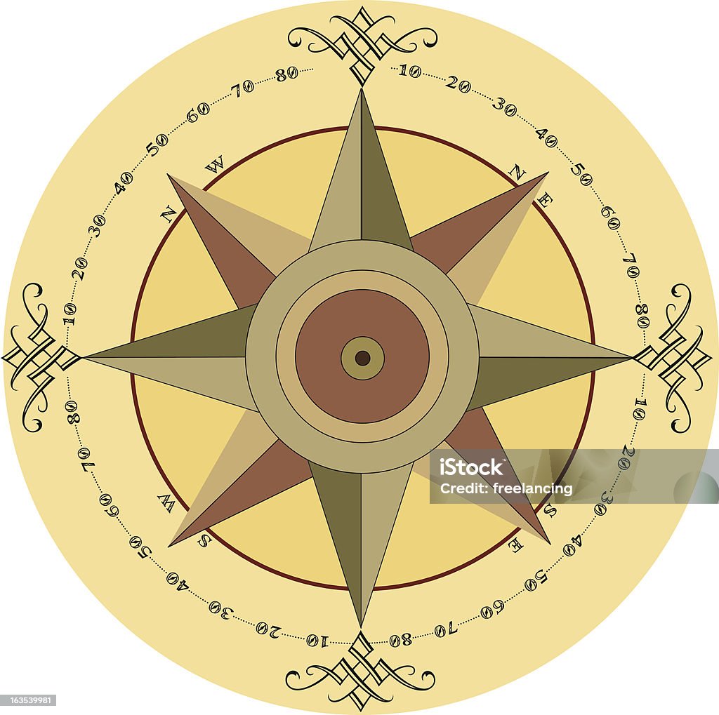 compass rose - Vetor de Amarelo royalty-free