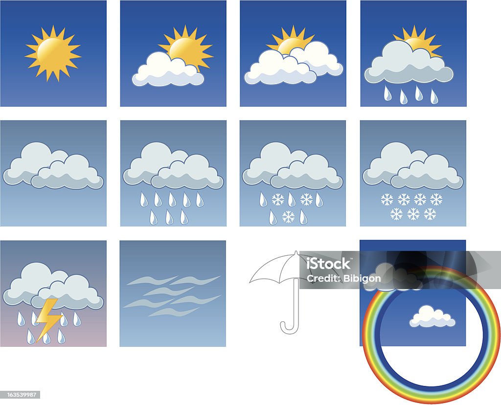 Clima símbolos - Vetor de Arco-íris royalty-free