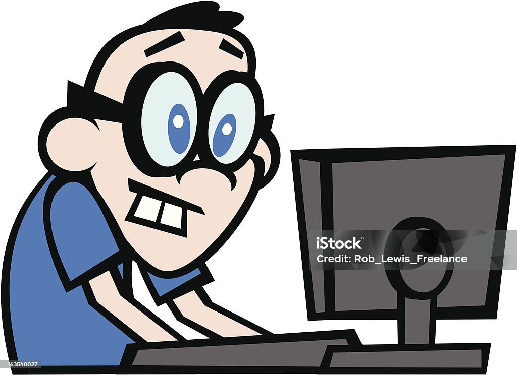Computer User Catoon Computer Stock Illustration - Download Image Now - Blue, Communication ...