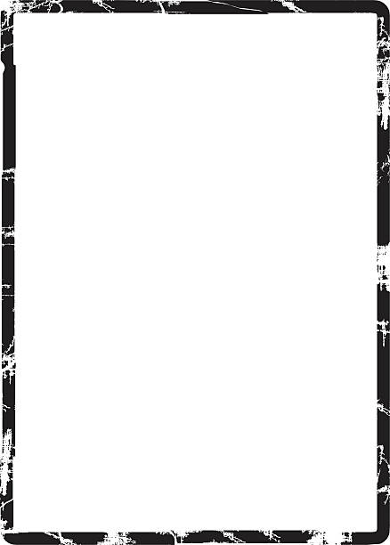 Black grunge vector frame with blank space vector art illustration
