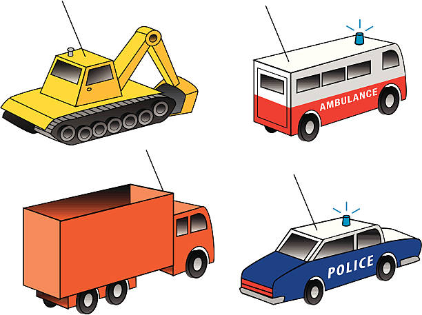срочные & utility транспортных средств - emergency services car urgency isometric stock illustrations