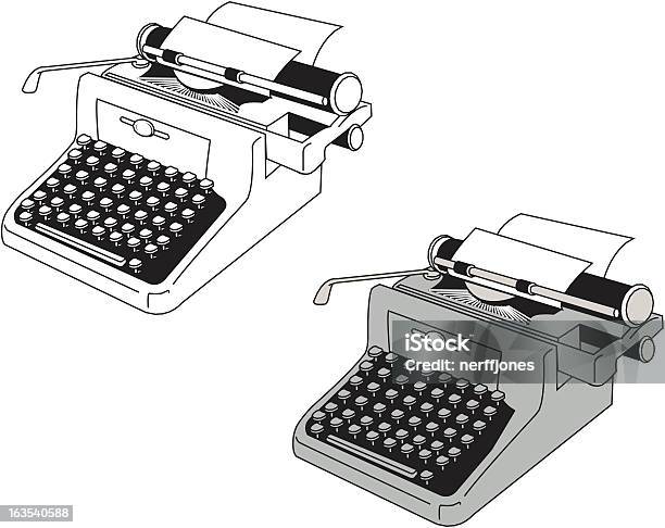 Ficheiro Epsmáquina De Escrever - Arte vetorial de stock e mais imagens de Máquina de Escrever - Máquina de Escrever, Contorno, Dactilografar