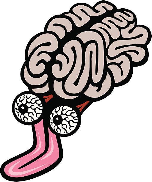 Crazy cérebro - ilustração de arte em vetor