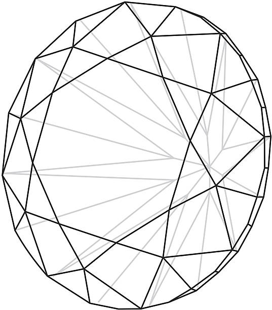 3D Diamond Wireframe (Vector) vector art illustration