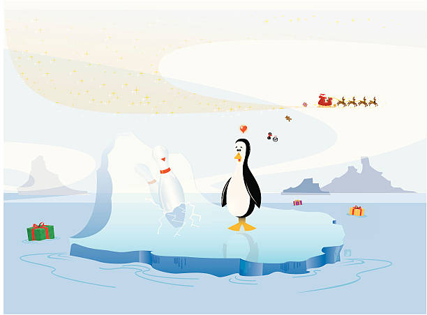 Bекторная иллюстрация Рождество пингвин