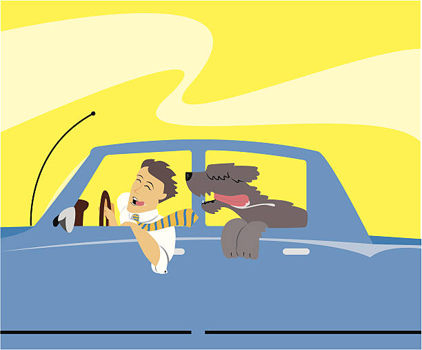 Bекторная иллюстрация Поездка на автомобиле