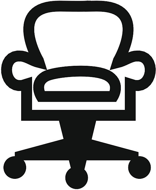 Ícone de vetor cadeira de escritório - ilustração de arte em vetor