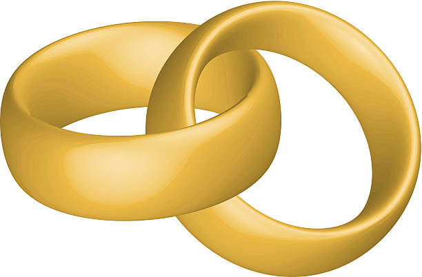 ilustrações, clipart, desenhos animados e ícones de alianças de casamento - wedding ring ring interlocked dedication
