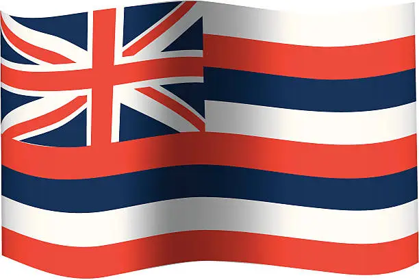 Vector illustration of Hawaiian State Flag