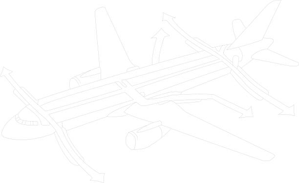Vector Airplane emergency exits vector art illustration