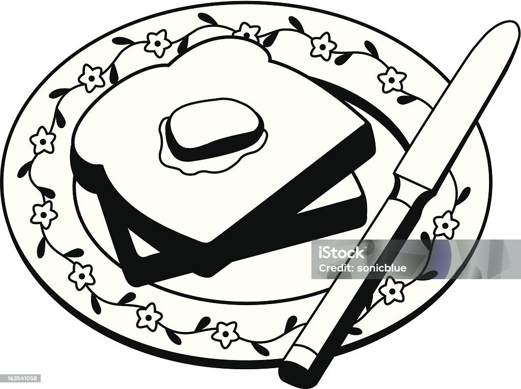 Toast au beurre-Illustration vectorielle - clipart vectoriel de Aliment libre de droits