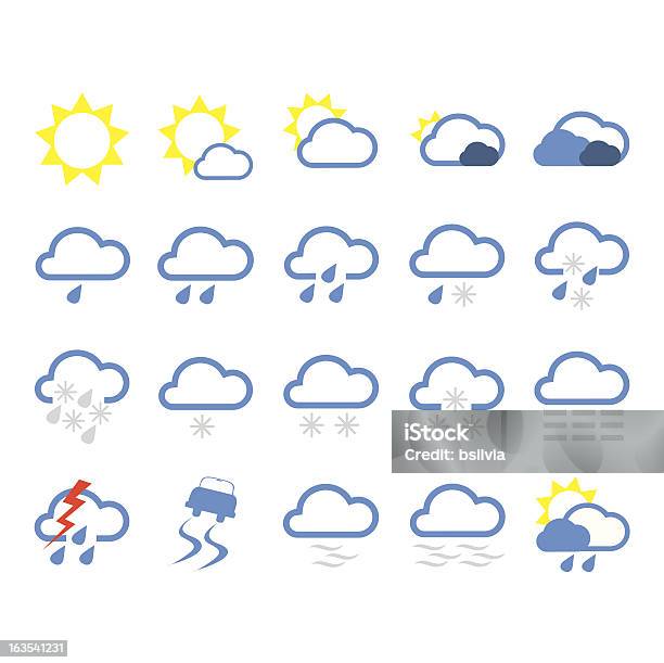 Ensemble Dicônes Météo Vecteurs libres de droits et plus d'images vectorielles de Brouillard - Brouillard, Illustration, Image clipart