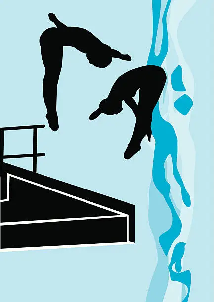 Vector illustration of double dive
