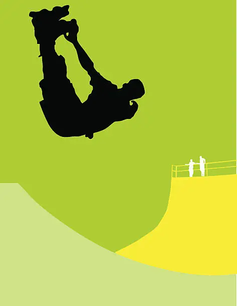 Vector illustration of rollerBlader air silhouette