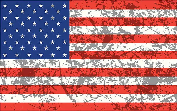 Vector illustration of Grunge stars and stripes - vector