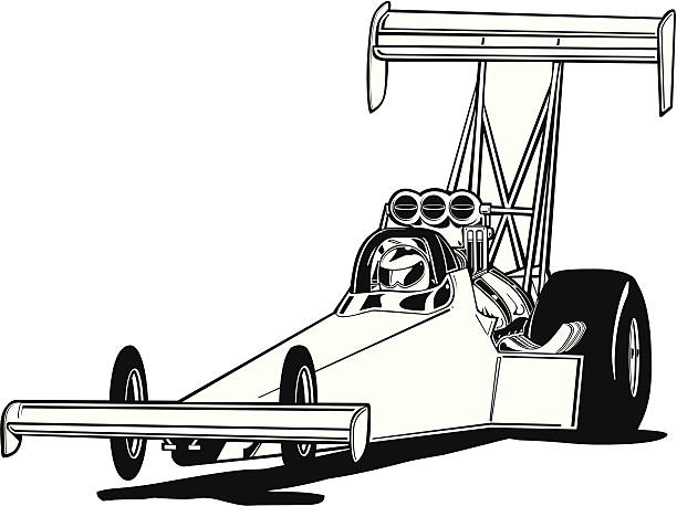 Top Fuel Dragster Vector of Modern Top Fuel Dragster. Zip file contains .eps, and .ai drag racing stock illustrations