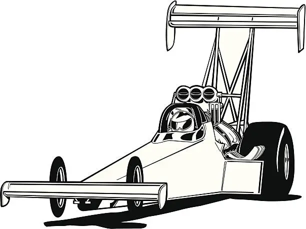 Vector illustration of Top Fuel Dragster