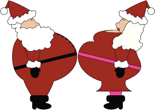 Mr. and Mrs. Santa Claus Santa Claus and the Mrs. wish you a Merry Christmas! mrs claus stock illustrations