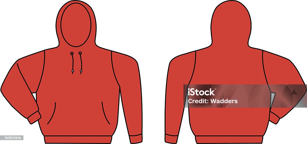 Hoodie plantilla - arte vectorial de Camisa con capucha libre de derechos