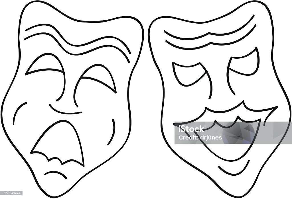 Máscara de Teatro - Vetor de Ator royalty-free