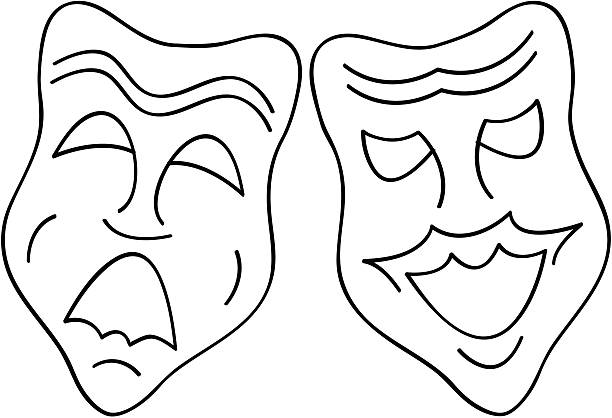 Theatre Masks vector art illustration