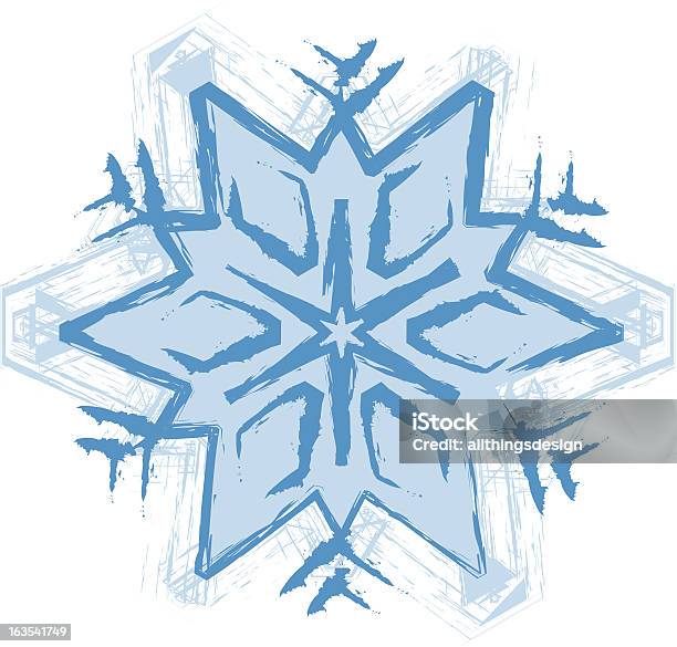 Ilustración de Artístico Copo De Nieve y más Vectores Libres de Derechos de Abstracto - Abstracto, Azul, Copo de nieve