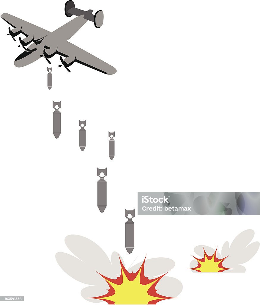 Bombardamento - arte vettoriale royalty-free di Aeronautica