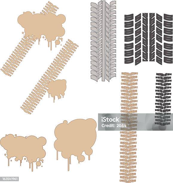 Tracce Di Pneumatici - Immagini vettoriali stock e altre immagini di Contorno - Forma - Contorno - Forma, Fango, Goccia