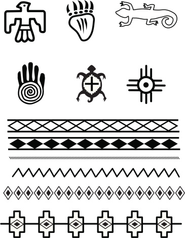 Native American symbols and patterns, Original illustrations