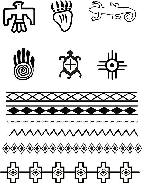 Vector illustration of Native American Symbols
