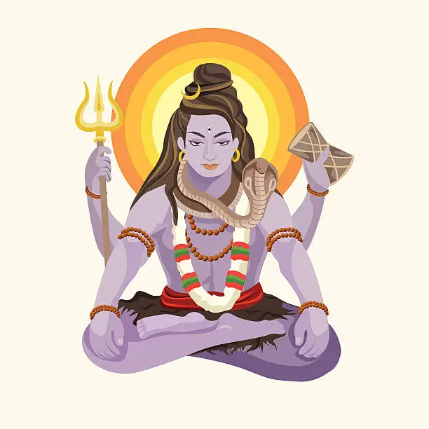 Vector illustration of Shiva