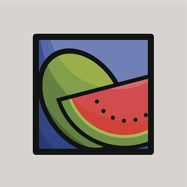 icons for summer - watermelons vector art illustration
