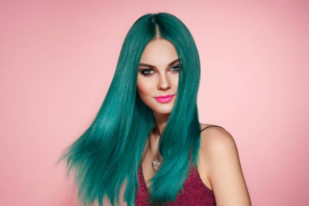 istock Beauty model with colorful dyed hair 1635421035