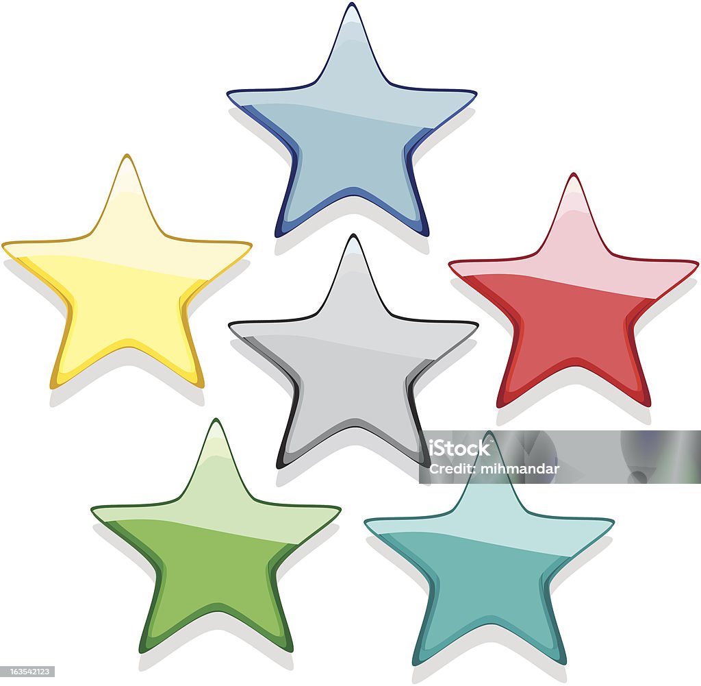 Colori e bw stelle - arte vettoriale royalty-free di A forma di stella