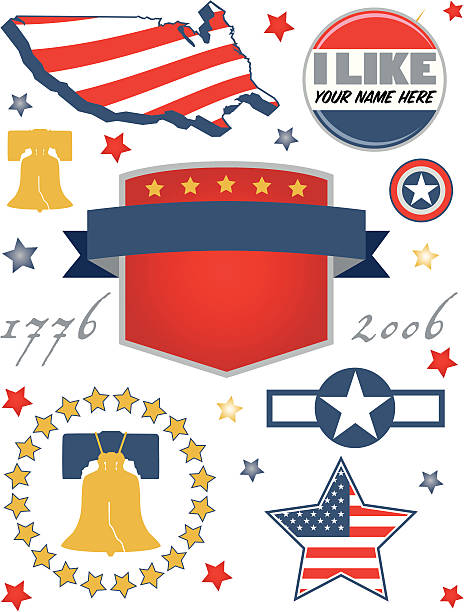 американский символы - liberty bell stock illustrations