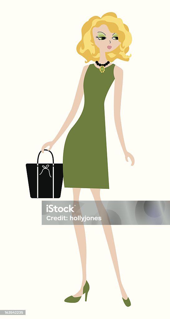 Mujer de compras - arte vectorial de Adolescente libre de derechos