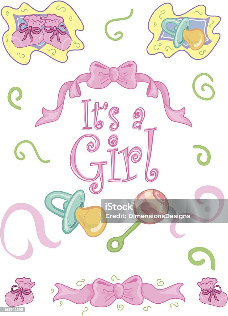 baby Mädchen design-Elemente - Lizenzfrei Babyschuh Vektorgrafik