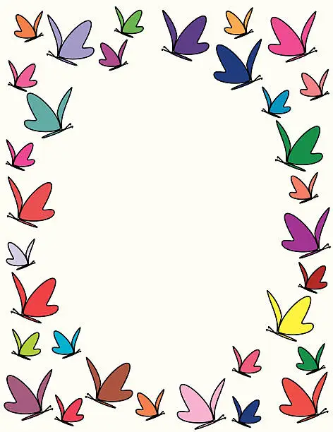 Vector illustration of Butterflies frame in vector format.