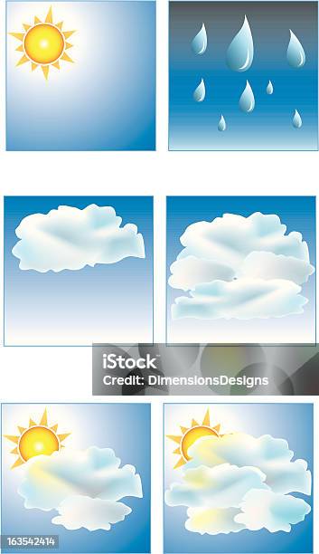 Wettericons Stock Vektor Art und mehr Bilder von Bedeckter Himmel - Bedeckter Himmel, Blau, Eis