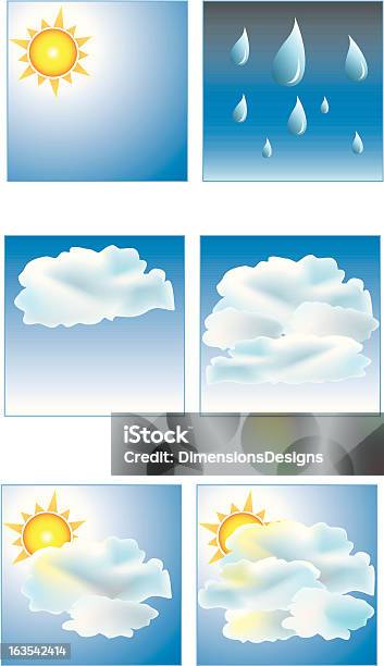 Icone Meteo - Immagini vettoriali stock e altre immagini di Blu - Blu, Brina - Acqua ghiacciata, Cielo