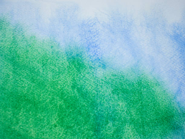 watercolor background green with blue, watercolor texture on paper watercolor background green with blue, watercolor texture on paper mosman stock illustrations