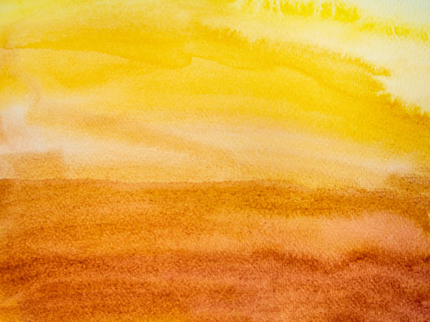 watercolor background strokes of yellow, orange and brown paint, abstract gouache painting. desert and sand colors, hand painted yellow and brown, watercolor background strokes of yellow, orange and brown paint, abstract gouache painting. desert and sand colors, hand painted yellow and brown, mosman stock illustrations