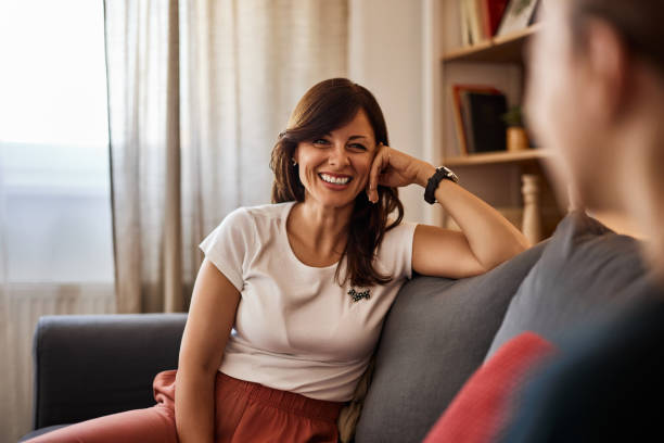 istock Having a lovely time with a friend at home. 1635552374