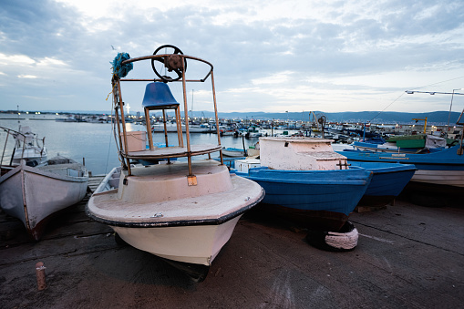 Fishing boats in the port of Nessebar, Bulgaria.
