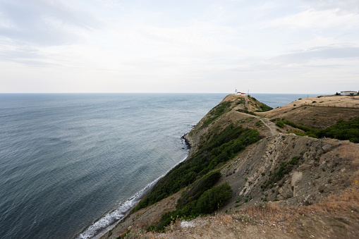 Coast of the lighthouse at Cape Emine, Black sea, Bulgaria. View from the top of the mountain.