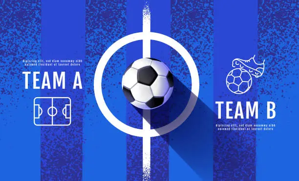 Vector illustration of Soccer Template design , Football banner, Sport layout design, Blue Theme