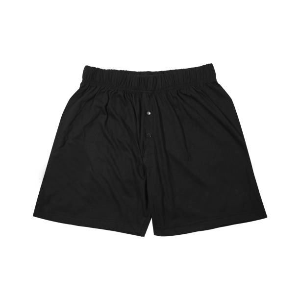 istock Sport shorts, black color, front and back view isolated on white 1635616967