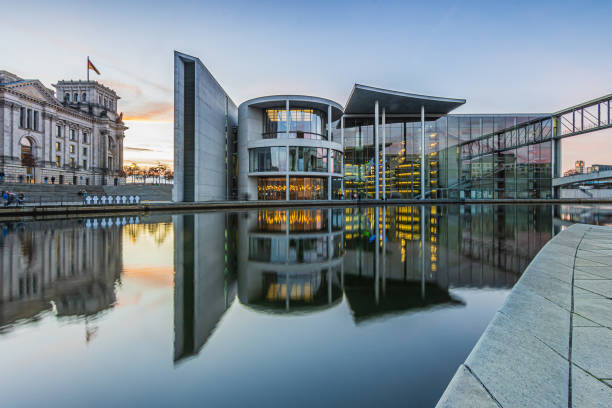 istock Spree in Berlin with reflection of government building 1635625160